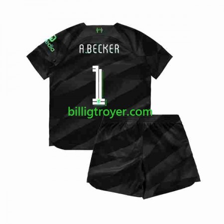 Billige Fotballdrakter Liverpool A.Becker 1 Keeper Barn Bortedraktsett 2023/24 Kortermet